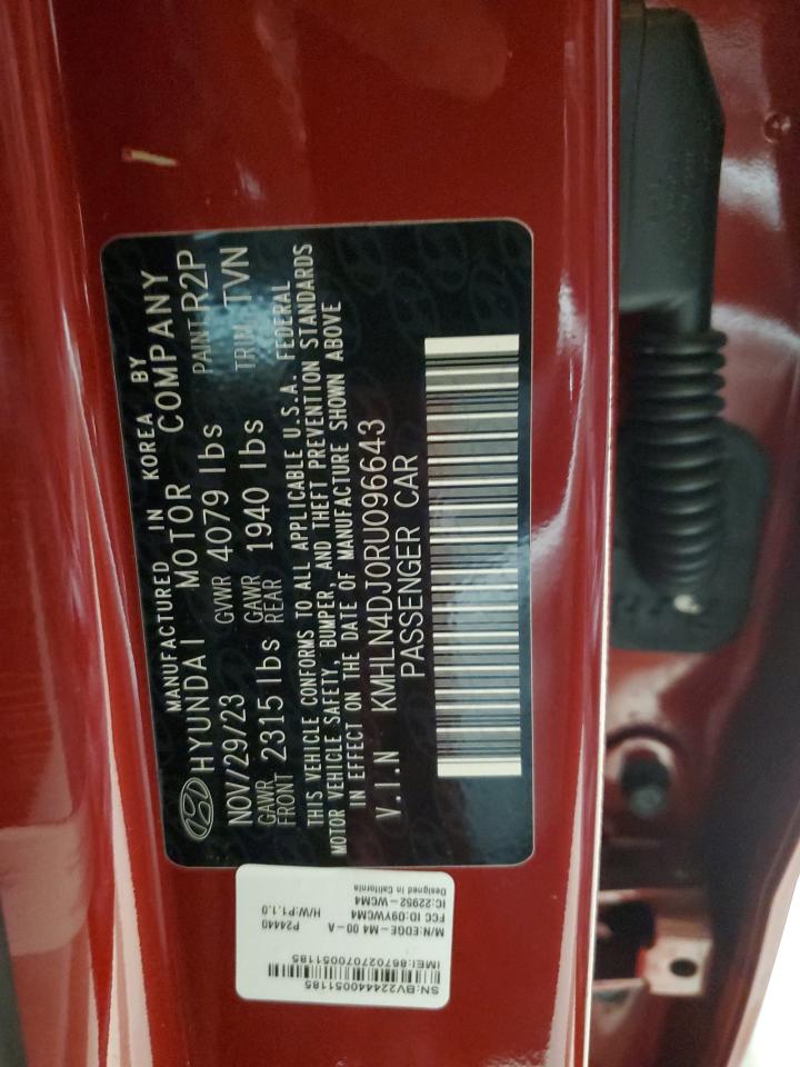 2024 Hyundai Elantra Limited VIN: KMHLN4DJ0RU096643 Lot: 91454145