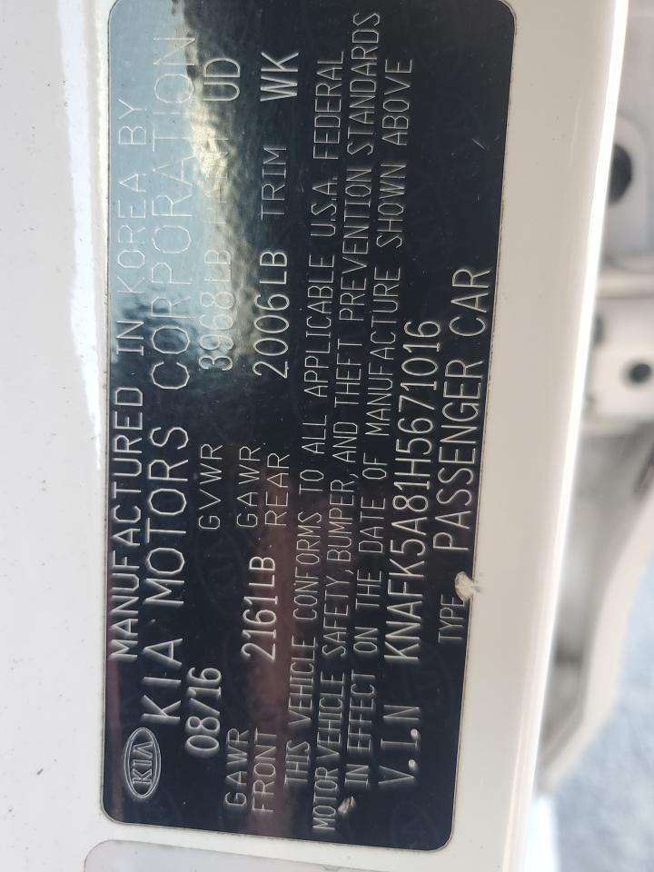 2017 Kia Forte Lx VIN: KNAFK5A81H5671016 Lot: 92422495