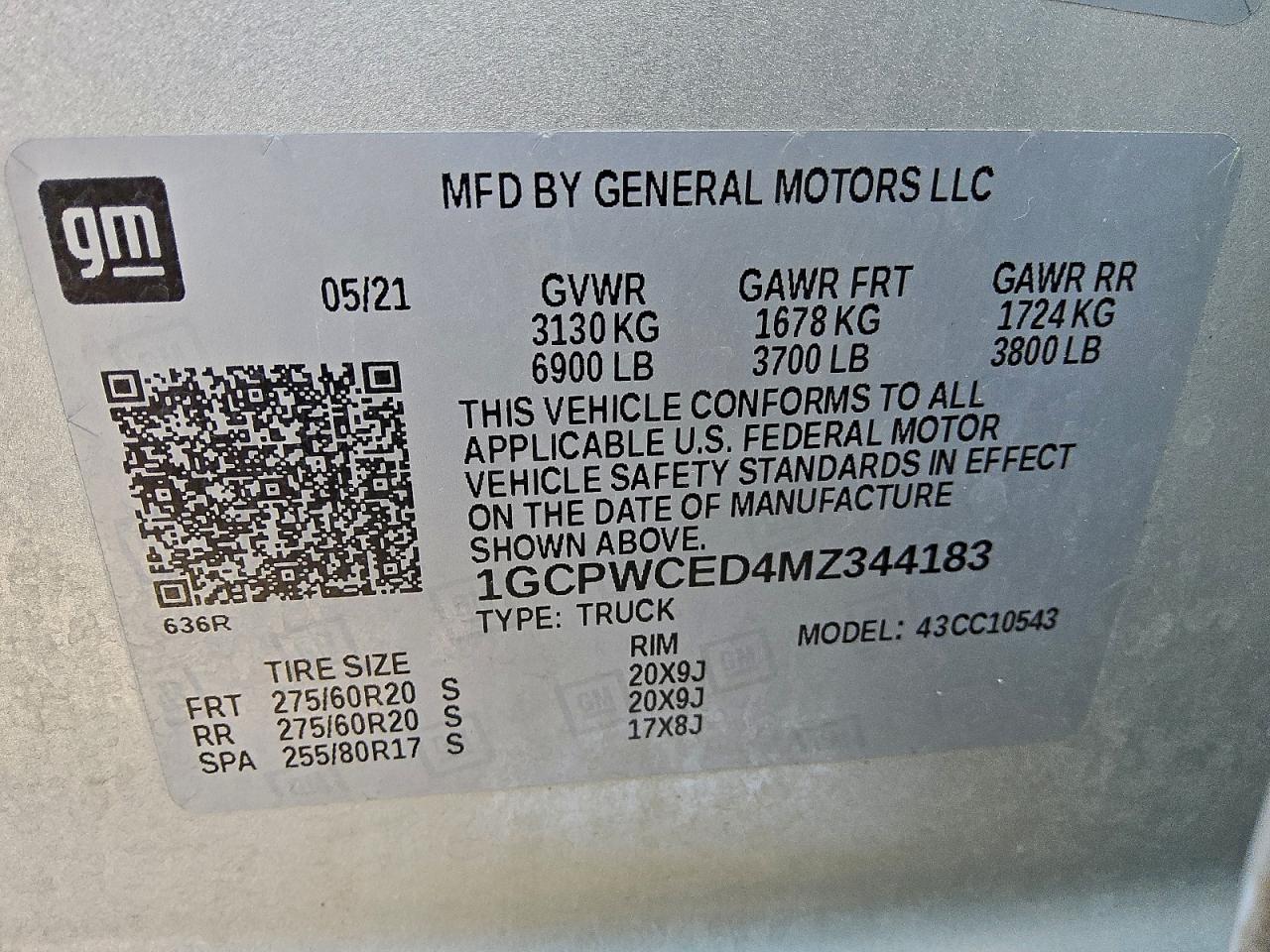 2021 Chevrolet Silverado C1500 Lt VIN: 1GCPWCED4MZ344183 Lot: 94300705