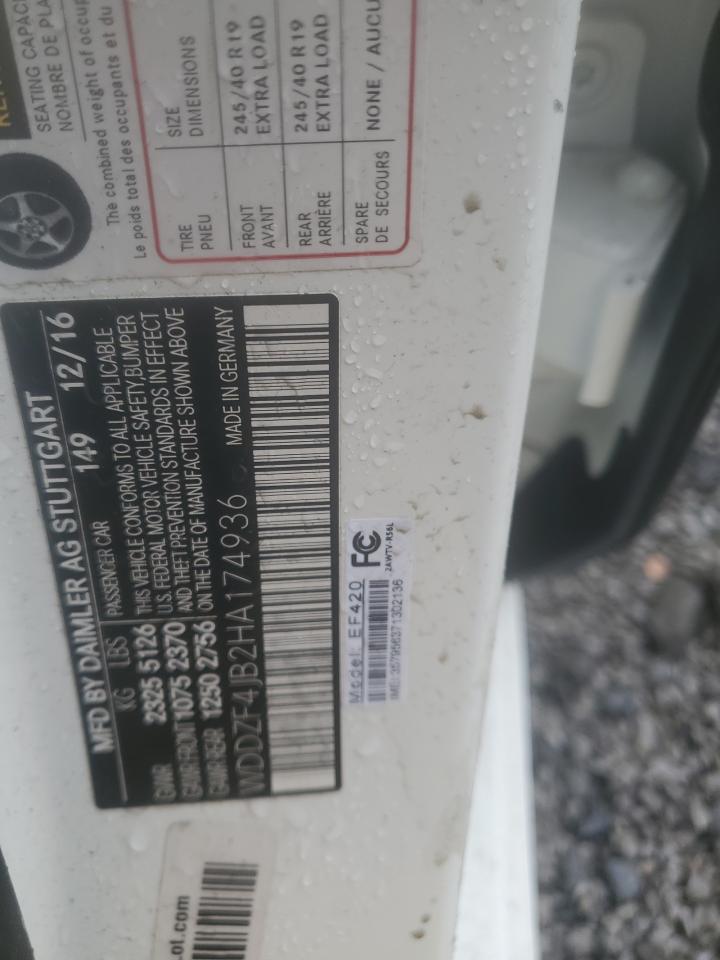 2017 Mercedes-Benz E 300 VIN: WDDZF4JB2HA174936 Lot: 93542815