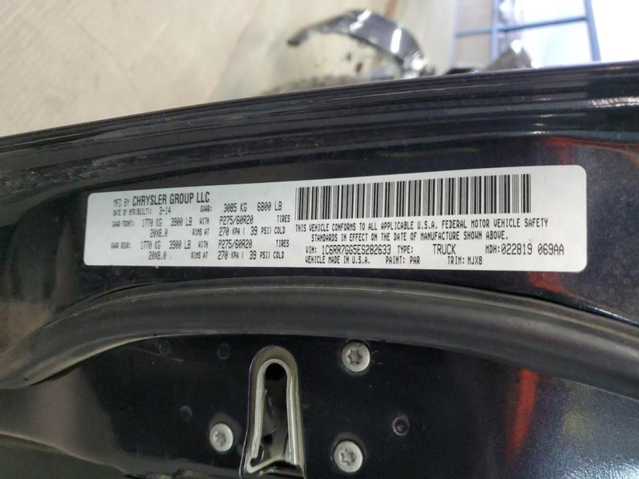 2014 Ram 1500 Slt VIN: 1C6RR7GG5ES282633 Lot: 91515535