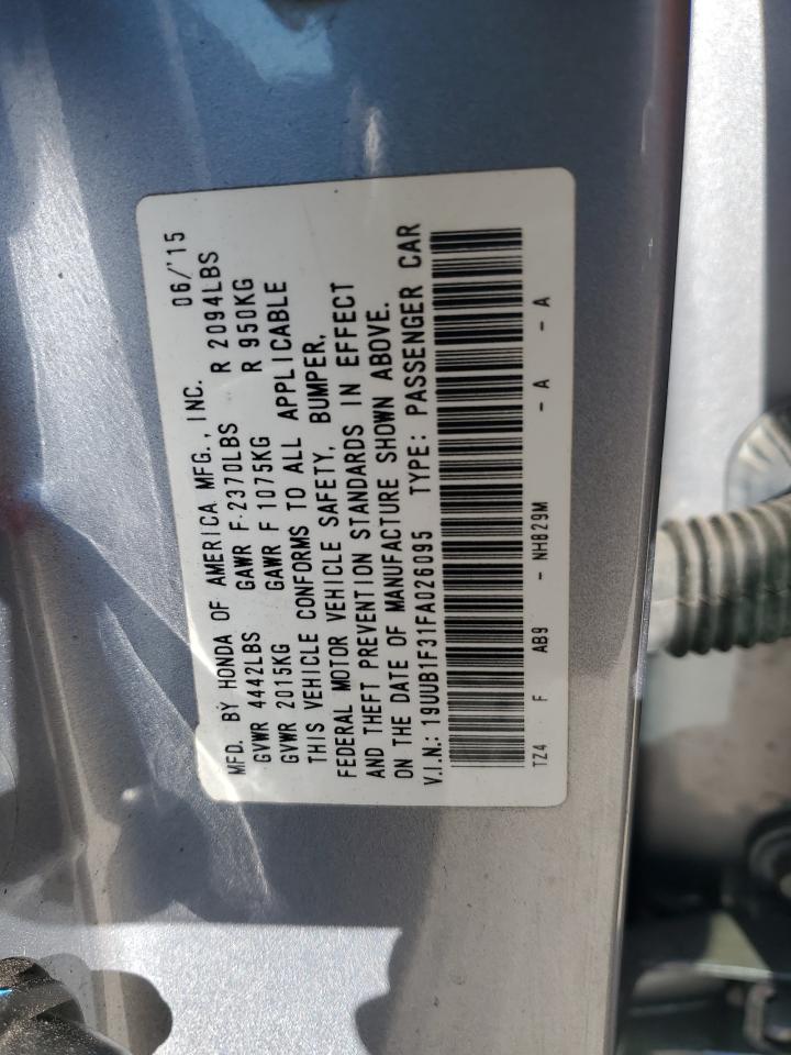 2015 Acura Tlx VIN: 19UUB1F31FA026095 Lot: 93217765