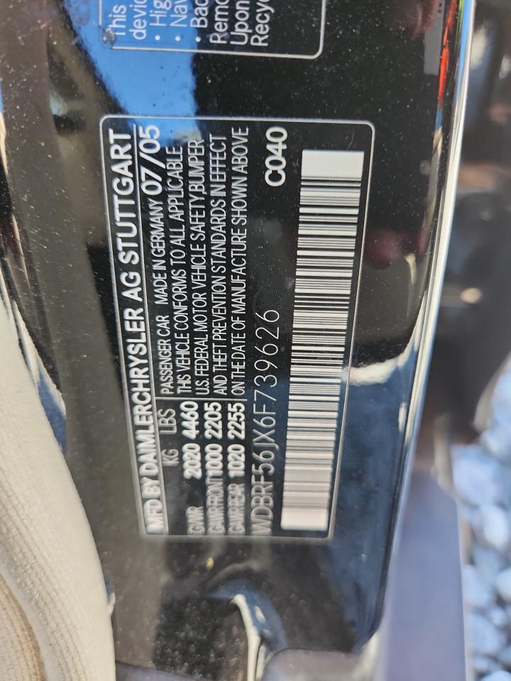 2006 Mercedes-Benz C 350 VIN: WDBRF56JX6F739626 Lot: 91272715