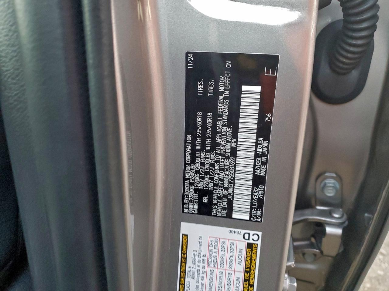 2025 Lexus Nx 350H Base VIN: JTJAKCEZ7S5031692 Lot: 94349445