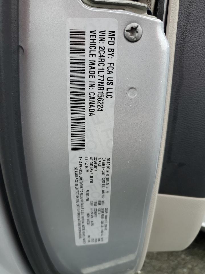 2022 Chrysler Pacifica Hybrid Touring L VIN: 2C4RC1L77NR156224 Lot: 93208745