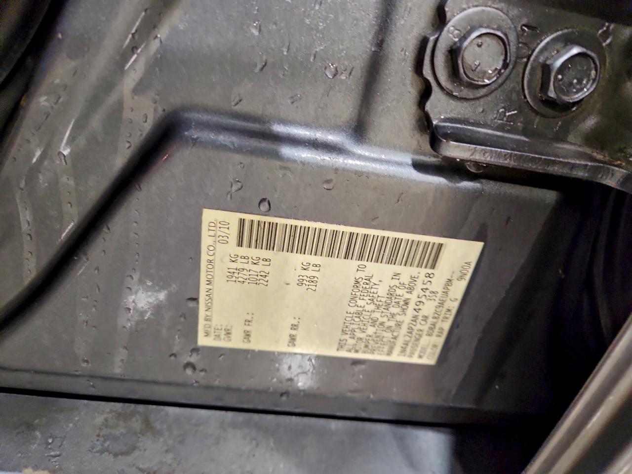 2010 Nissan Altima Base VIN: 1N4AL2AP2AN495458 Lot: 94405715