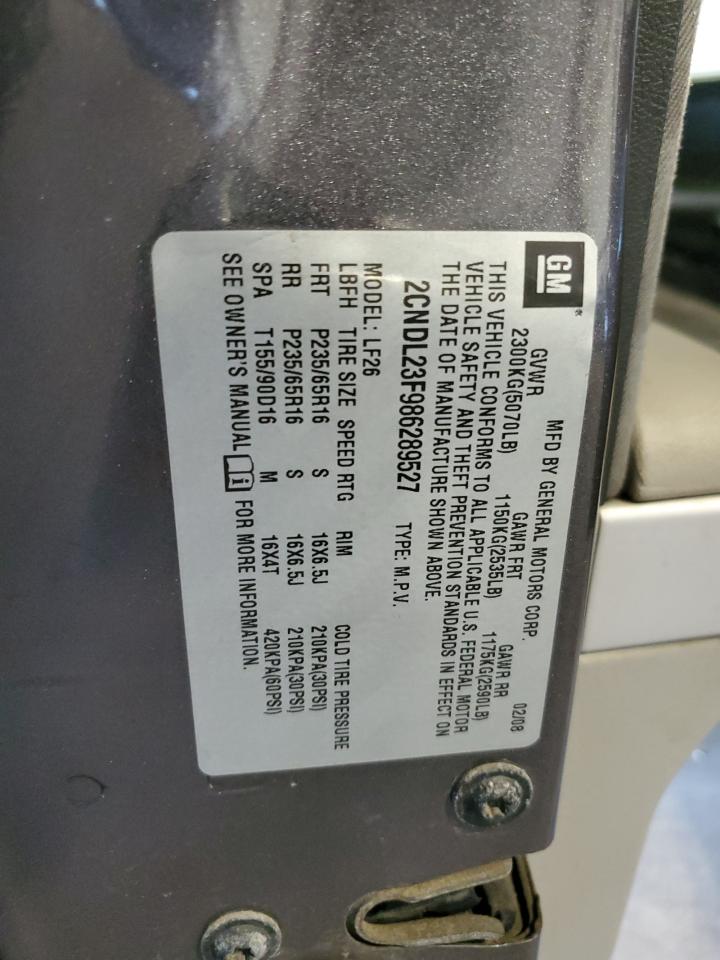 2008 Chevrolet Equinox Ls VIN: 2CNDL23F986289527 Lot: 91442865