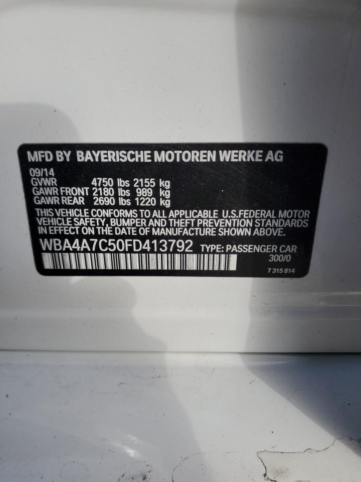 2015 BMW 428 Xi Gran Coupe VIN: WBA4A7C50FD413792 Lot: 91313685