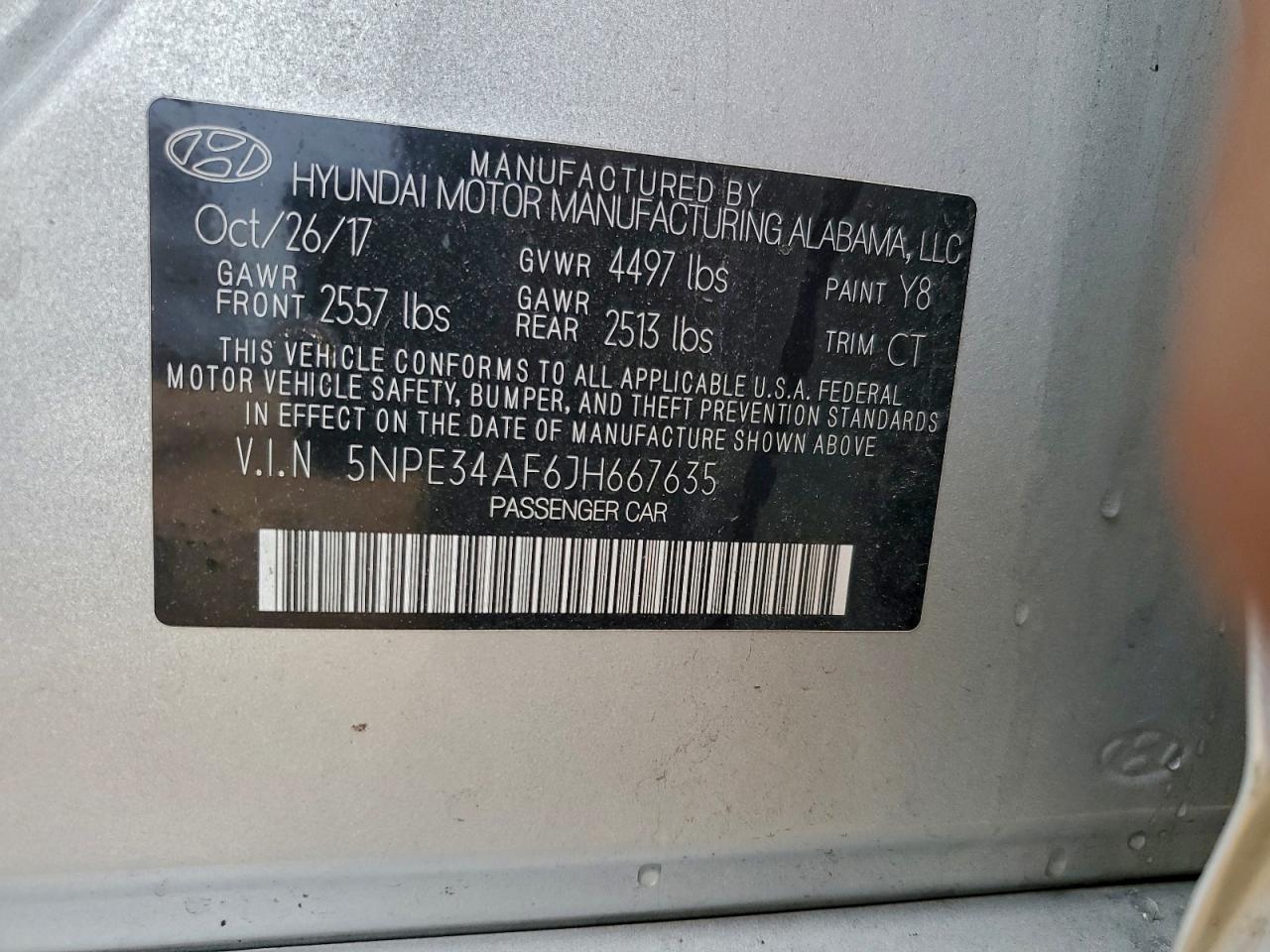 2018 Hyundai Sonata Sport VIN: 5NPE34AF6JH667635 Lot: 93934195