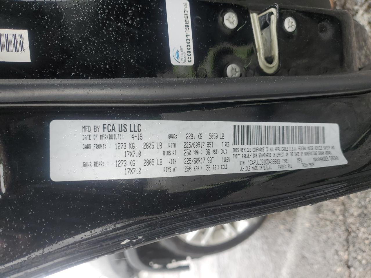 2019 Jeep Cherokee Latitude VIN: 1C4PJLCB1KD439603 Lot: 93323015