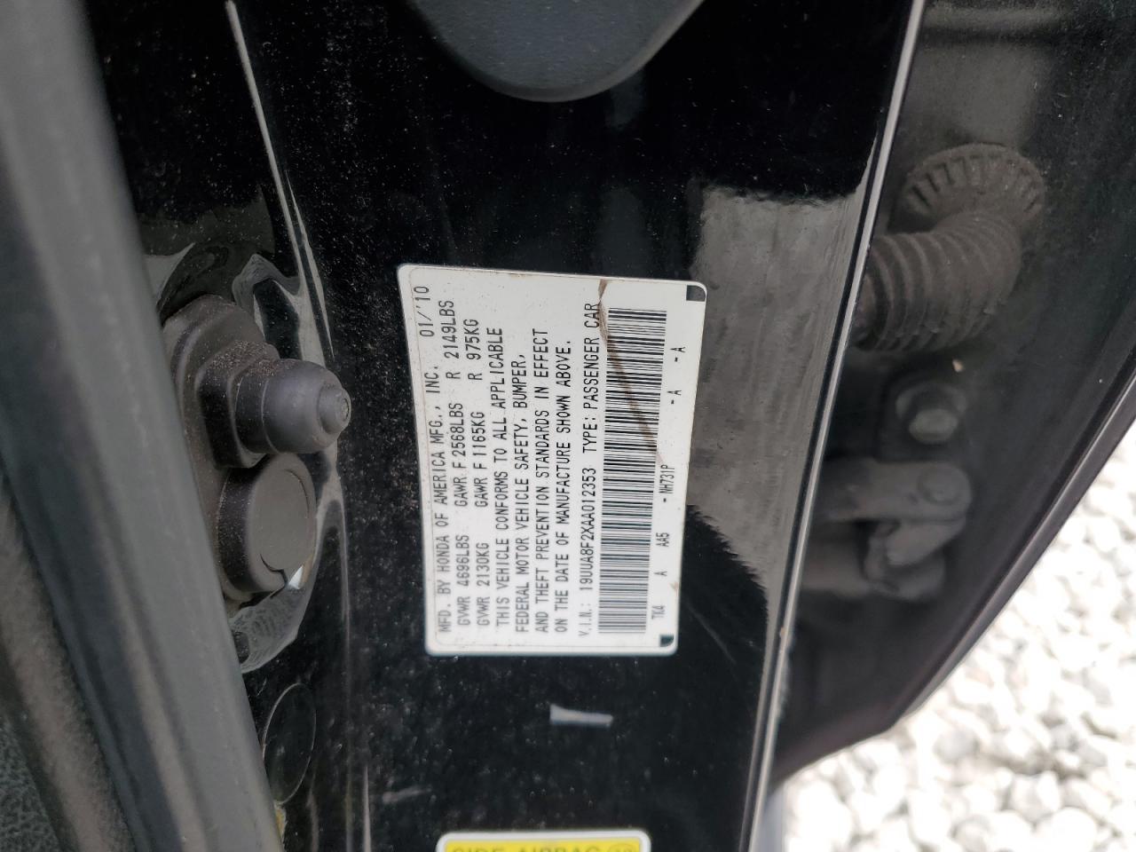 2010 Acura Tl VIN: 19UUA8F2XAA012353 Lot: 92185645