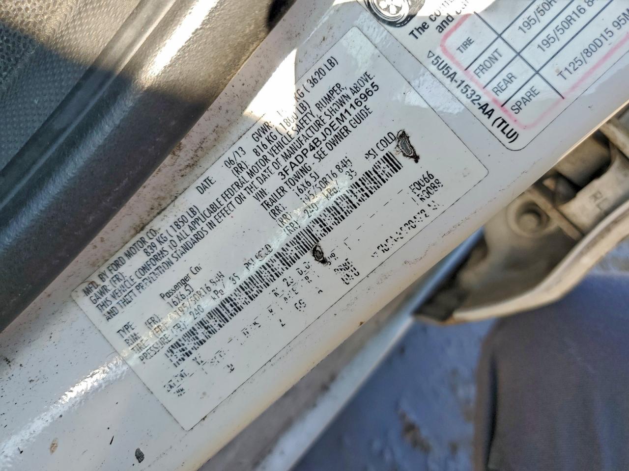 2014 Ford Fiesta Se VIN: 3FADP4BJ0EM116965 Lot: 93669545