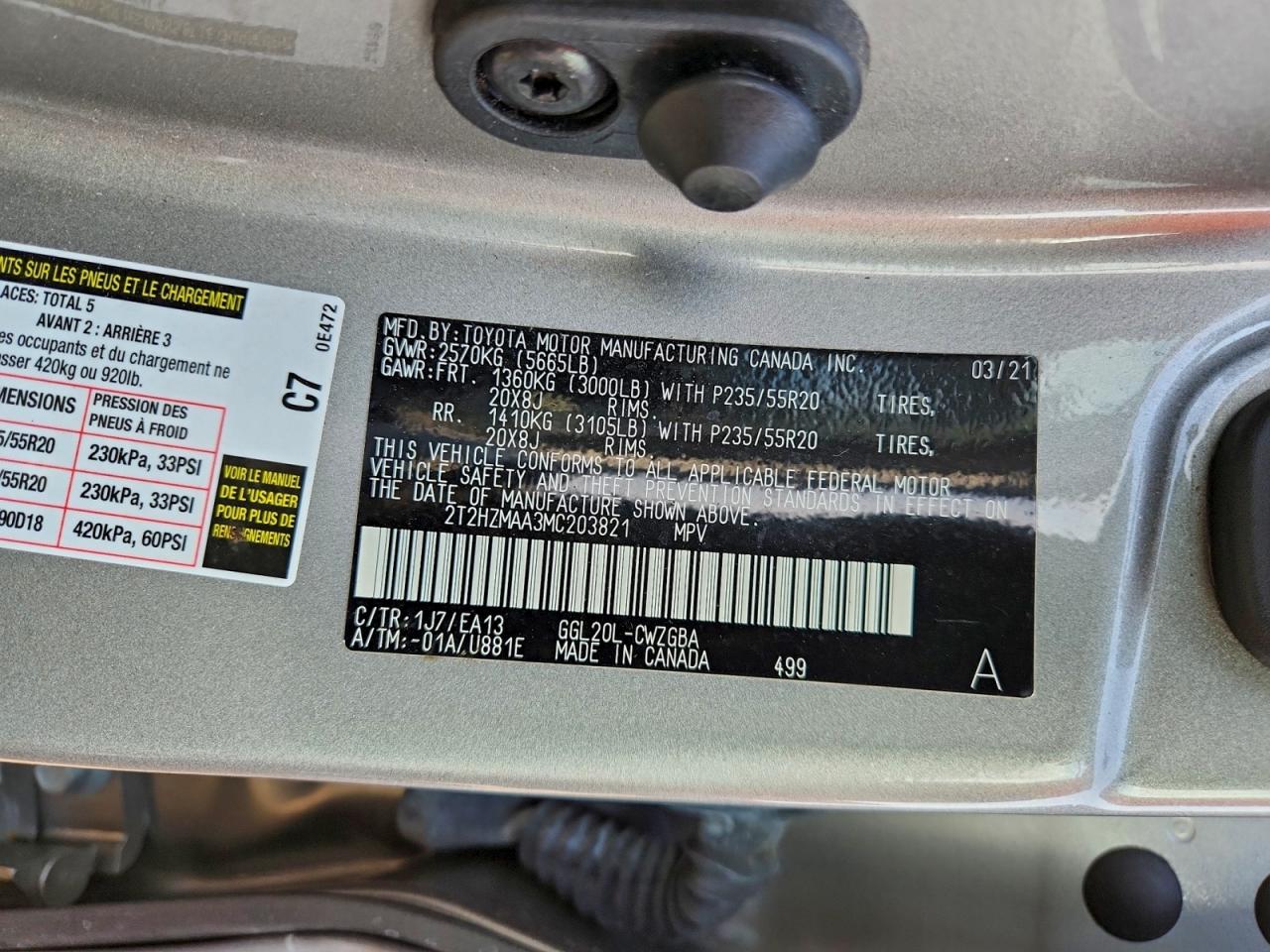 2021 Lexus Rx 350 VIN: 2T2HZMAA3MC203821 Lot: 93507355