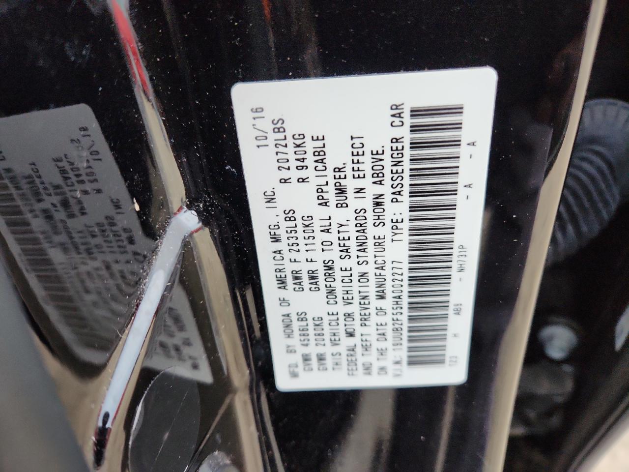 2017 Acura Tlx Tech VIN: 19UUB2F55HA002277 Lot: 85192065