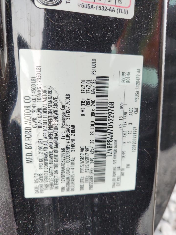 2013 Ford Mustang VIN: 1ZVBP8AM7D5229768 Lot: 93453255