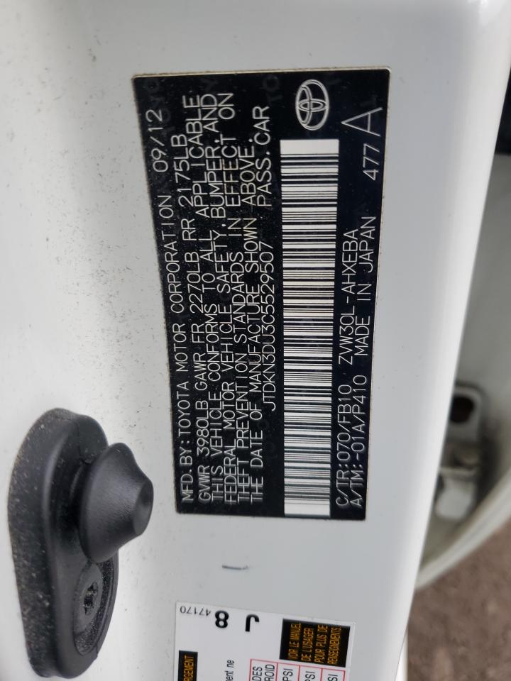 2012 Toyota Prius VIN: JTDKN3DU3C5529507 Lot: 92854275