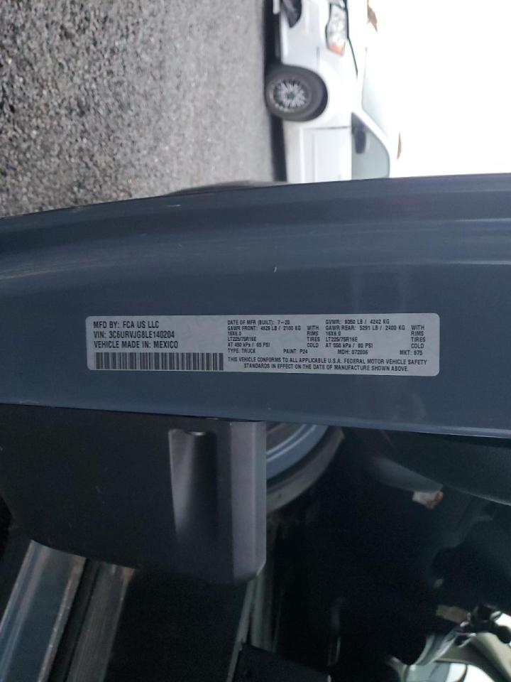 2020 Ram Promaster 3500 Delivery Van VIN: 3C6URVJG8LE140204 Lot: 90249525