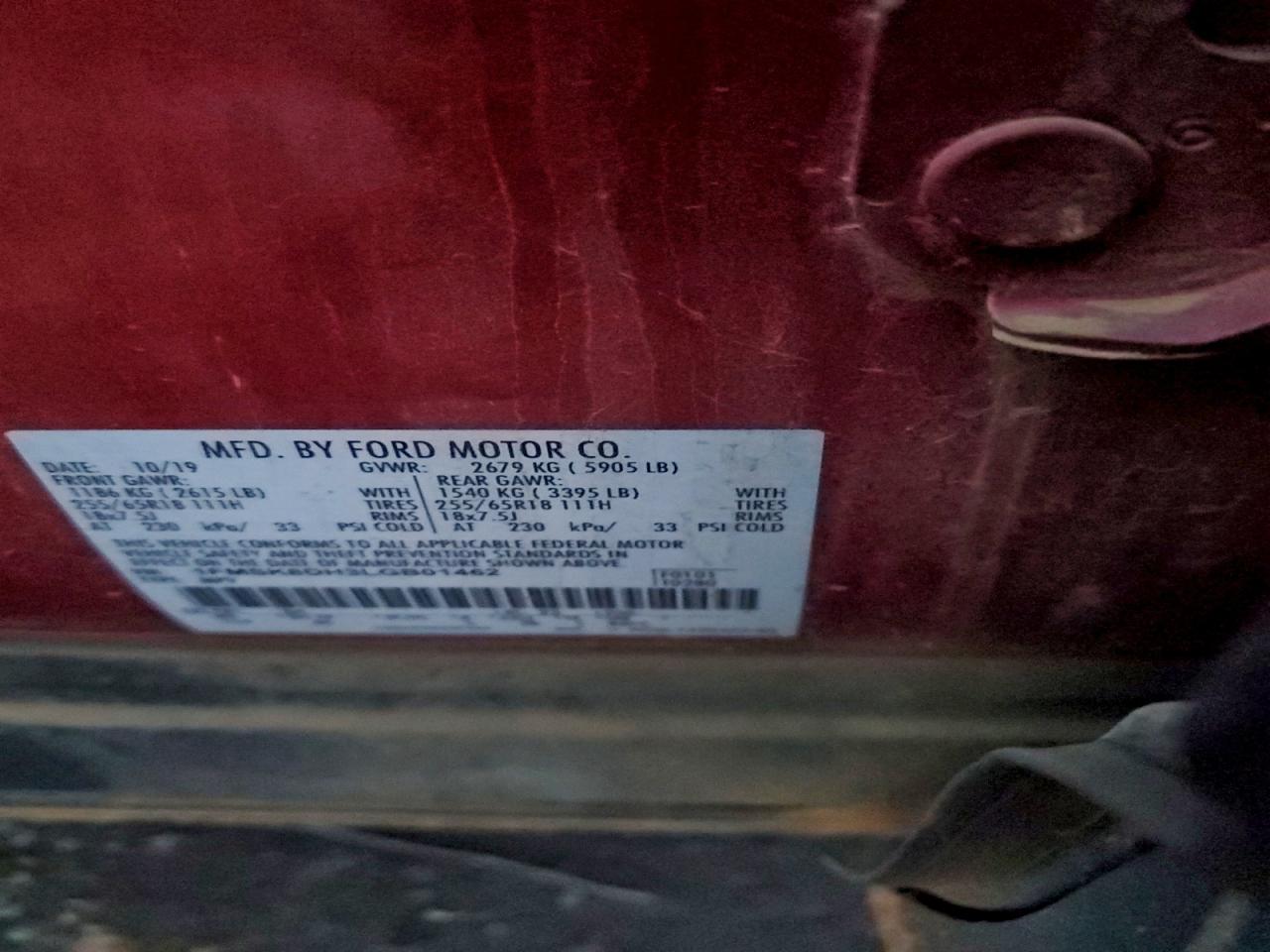 2020 Ford Explorer Xlt VIN: 1FMSK8DH3LGB01462 Lot: 94428675