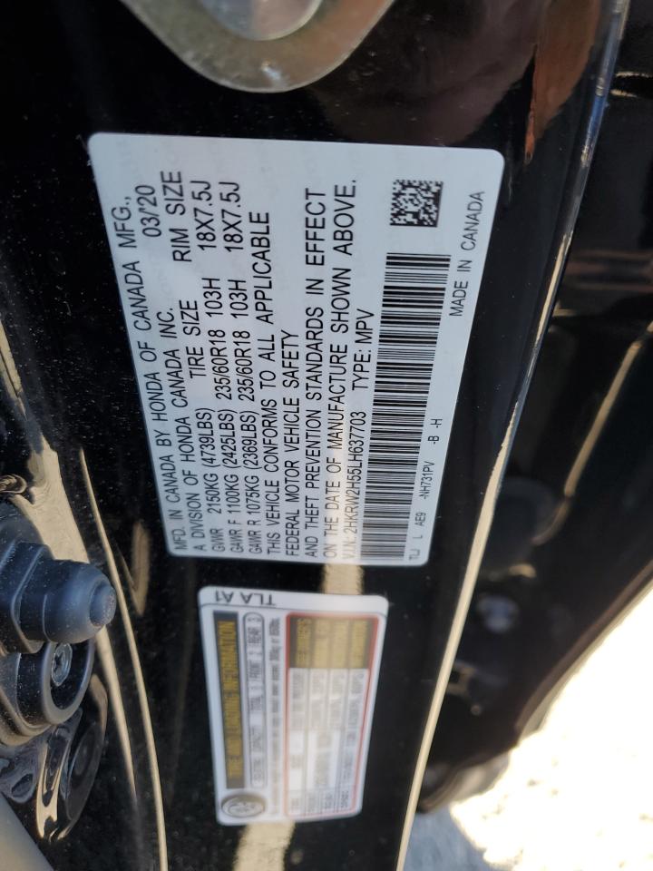 2020 Honda Cr-V Ex VIN: 2HKRW2H55LH637703 Lot: 91830815