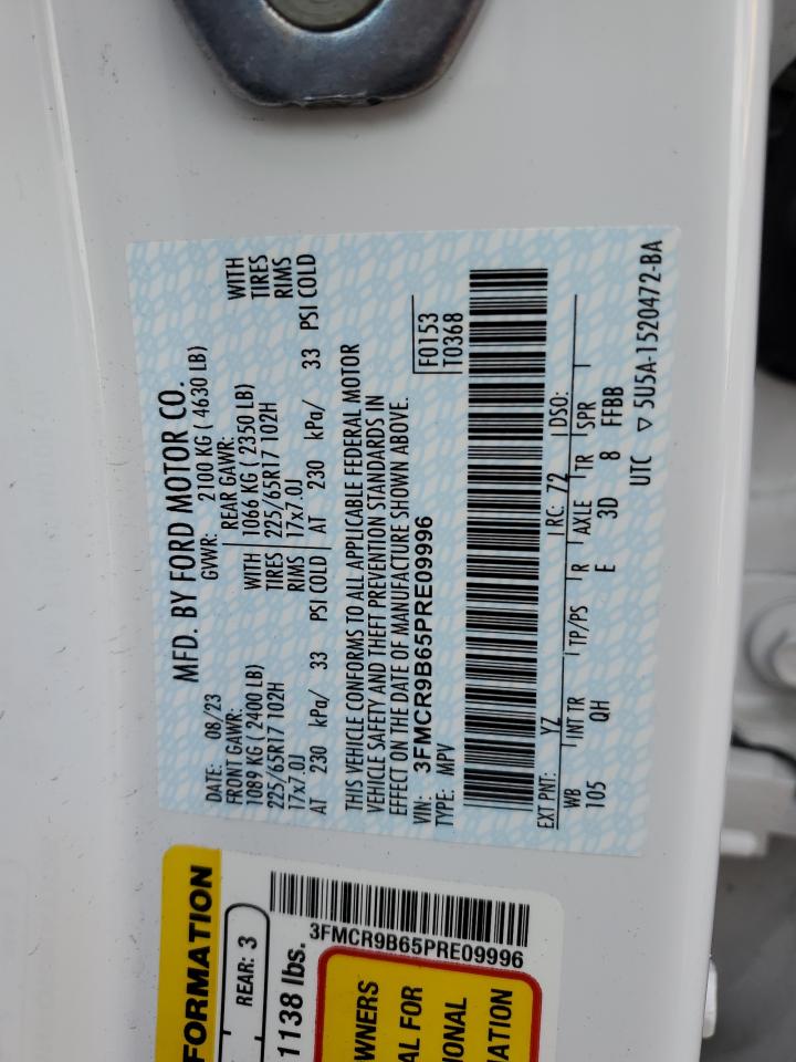 2023 Ford Bronco Sport Big Bend VIN: 3FMCR9B65PRE09996 Lot: 92307185