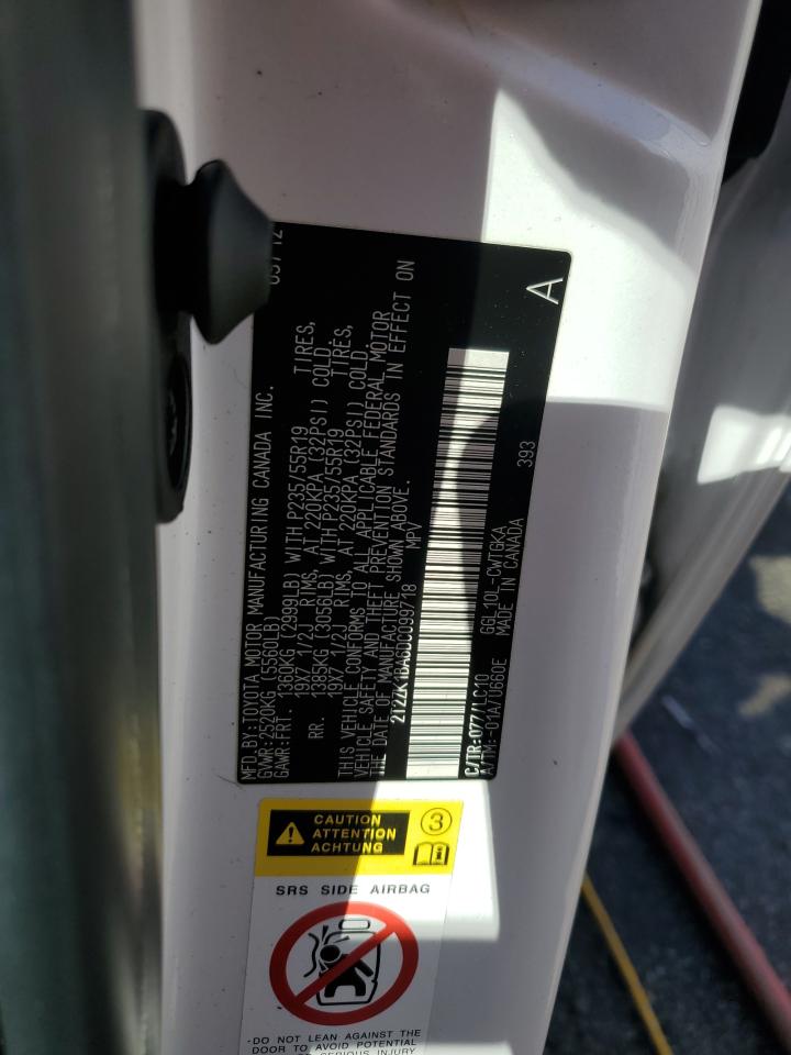 2013 Lexus Rx 350 VIN: 2T2ZK1BA6DC099718 Lot: 90800225