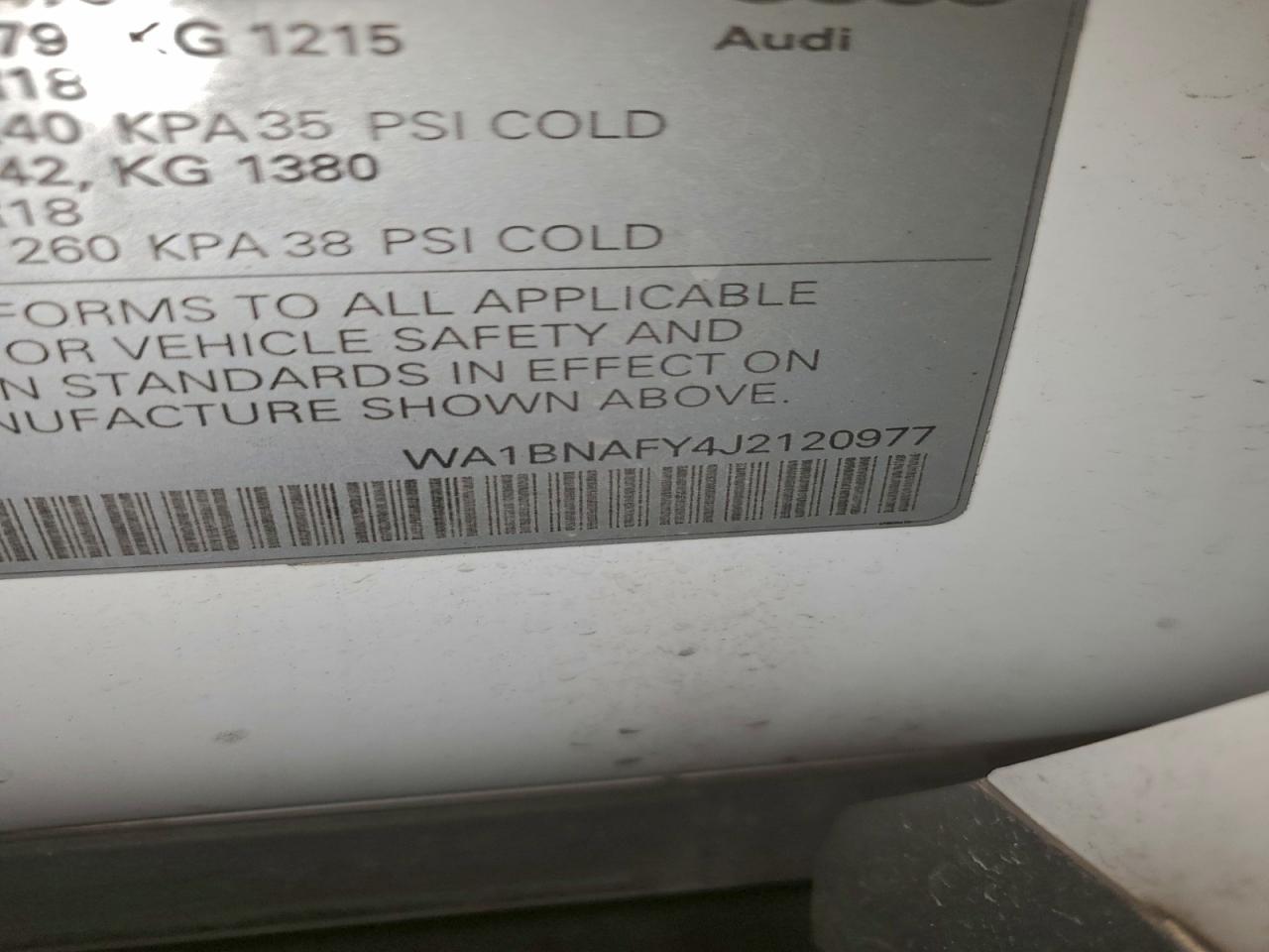 2018 Audi Q5 Premium Plus VIN: 120977 Lot: 94601815