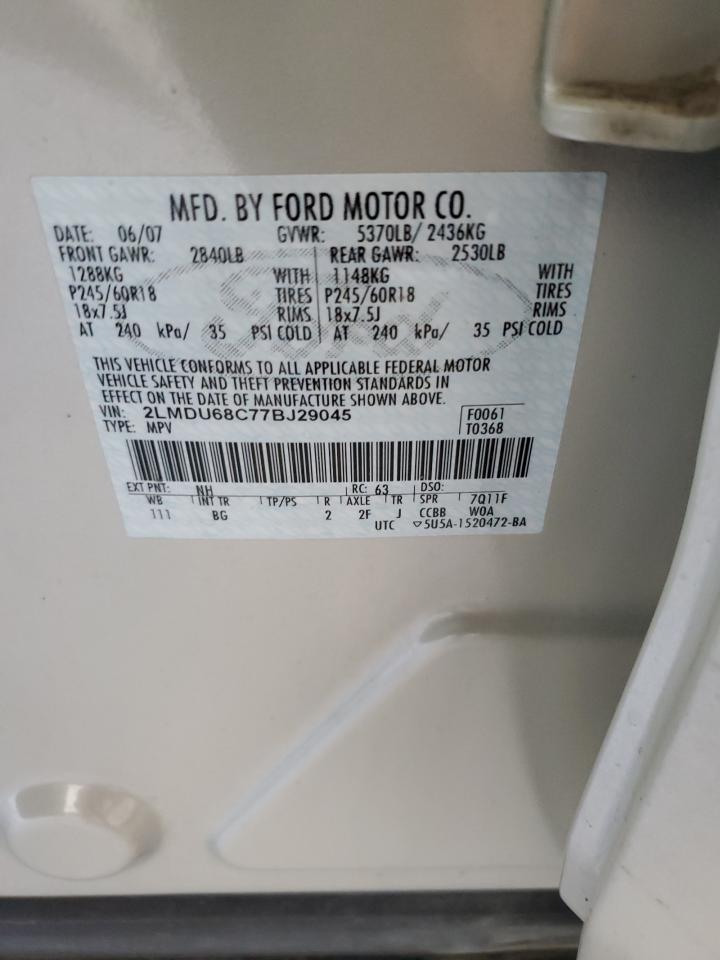 2007 Lincoln Mkx VIN: 2LMDU68C77BJ29045 Lot: 90751325