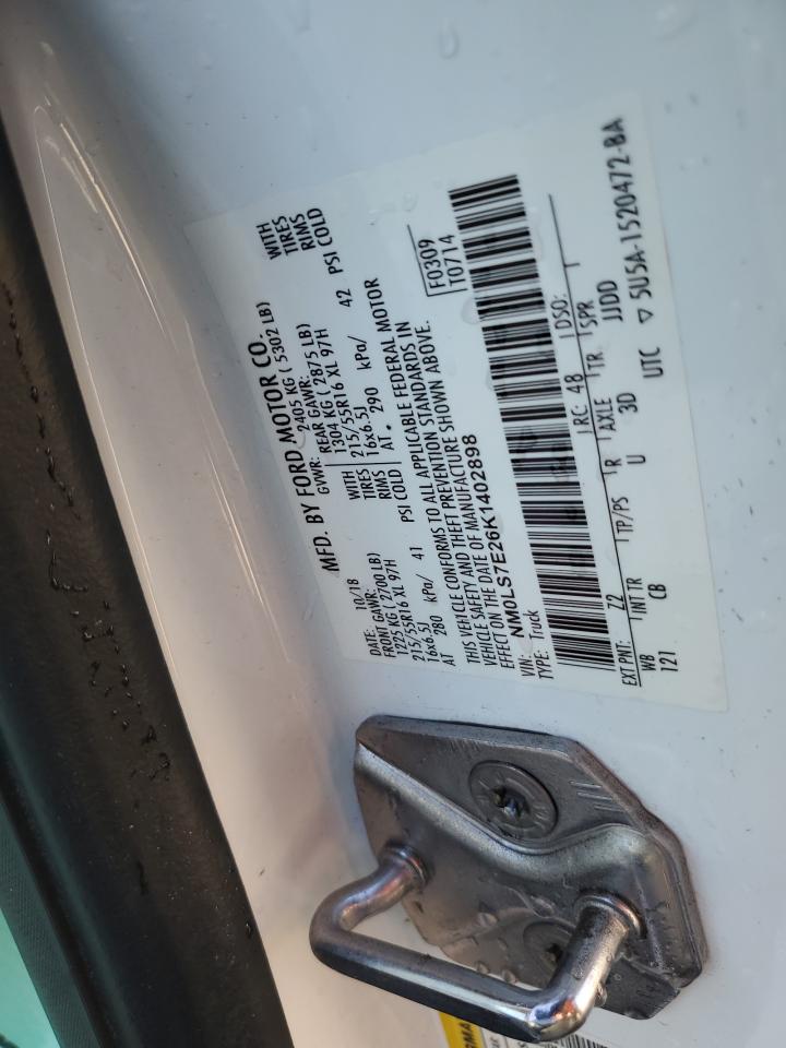 2019 Ford Transit Co Delivery Van VIN: NM0LS7E26K1402898 Lot: 92379475