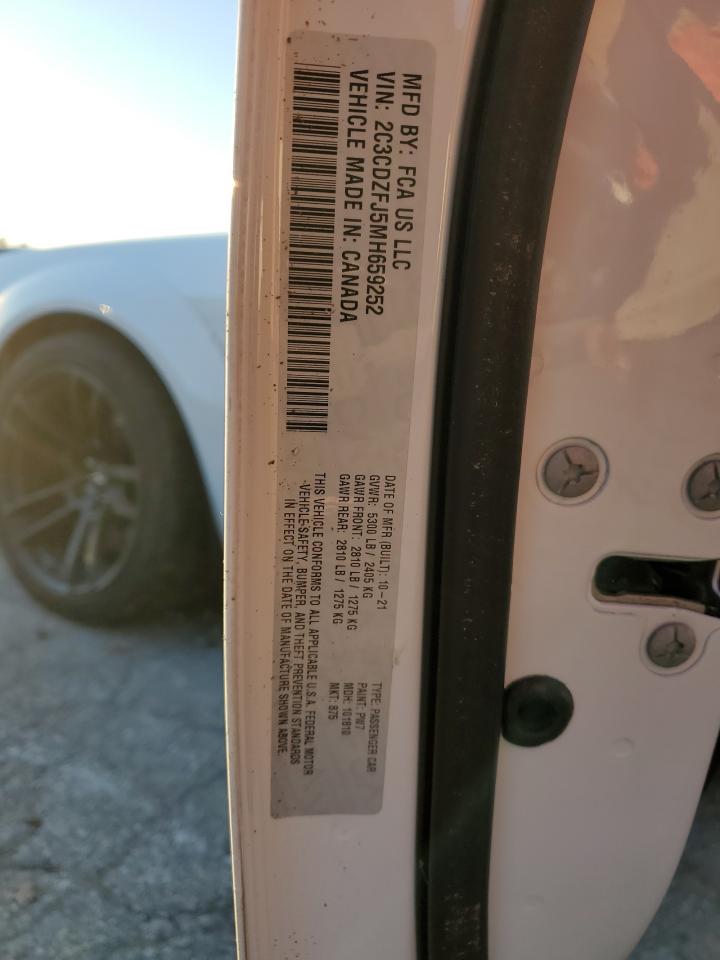 2021 Dodge Challenger R/T Scat Pack VIN: 2C3CDZFJ5MH659252 Lot: 91511215