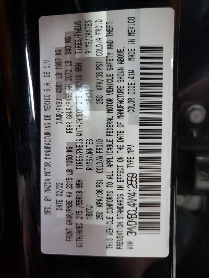 2022 Mazda Cx-30 Preferred VIN: 3MVDMBCL4NM412559 Lot: 92757085