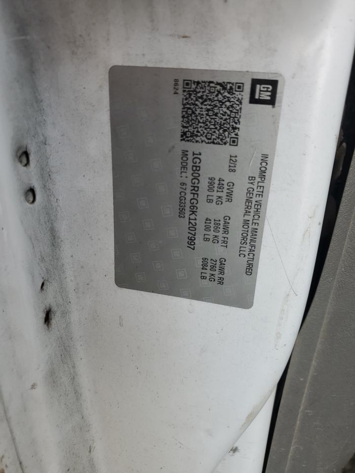 2019 Chevrolet Express G3500 VIN: 1GB0GRFG6K1207997 Lot: 91773645