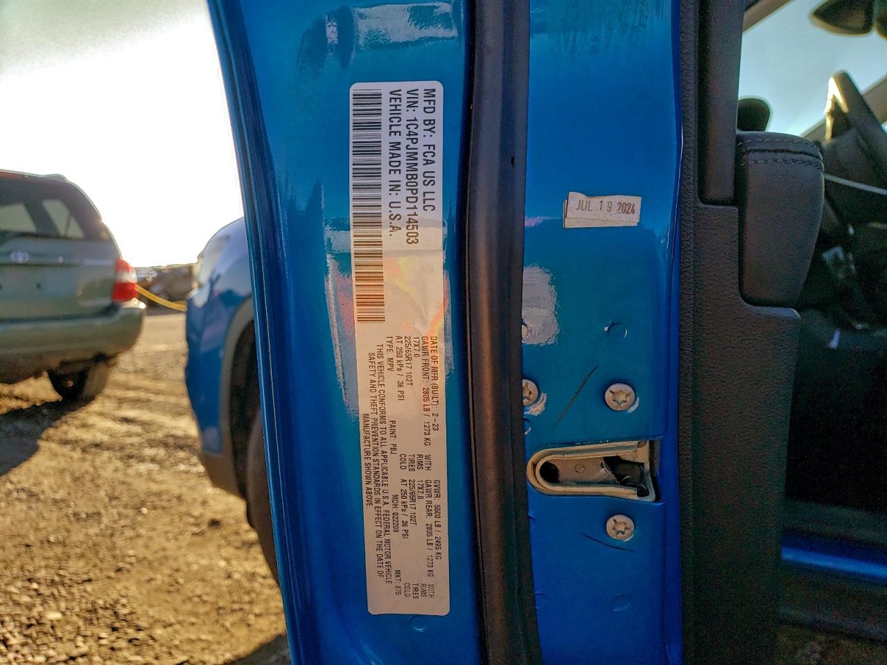 2023 Jeep Cherokee Altitude Lux VIN: 1C4PJMMB0PD114503 Lot: 93978595