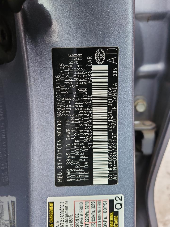 2005 Toyota Corolla Matrix Xr VIN: 2T1KR32E95C493490 Lot: 91439235