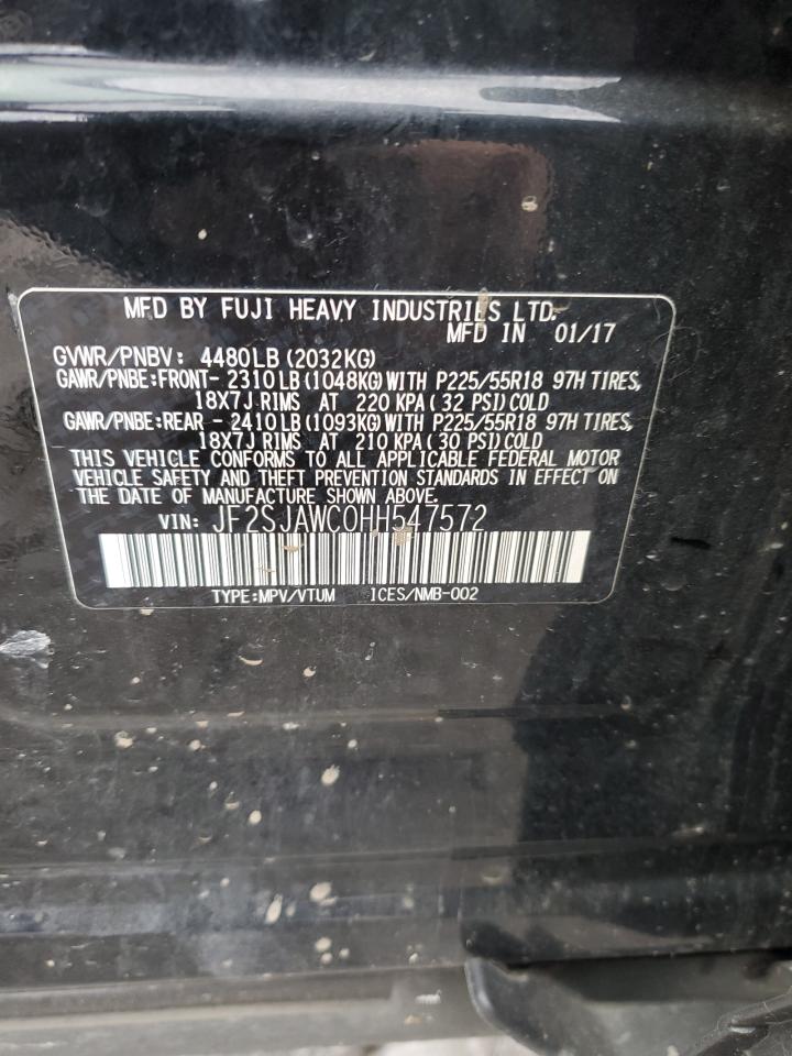 2017 Subaru Forester 2.5I Touring VIN: JF2SJAWC0HH547572 Lot: 92167965