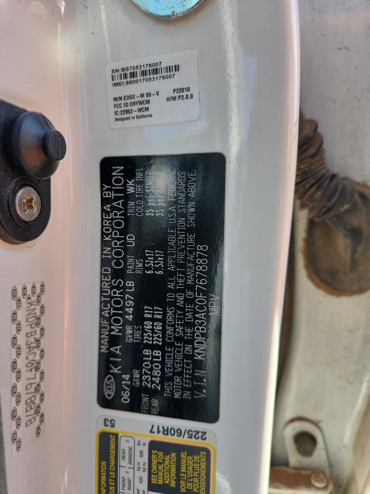 2015 Kia Sportage Lx VIN: KNDPB3AC0F7678878 Lot: 91219395