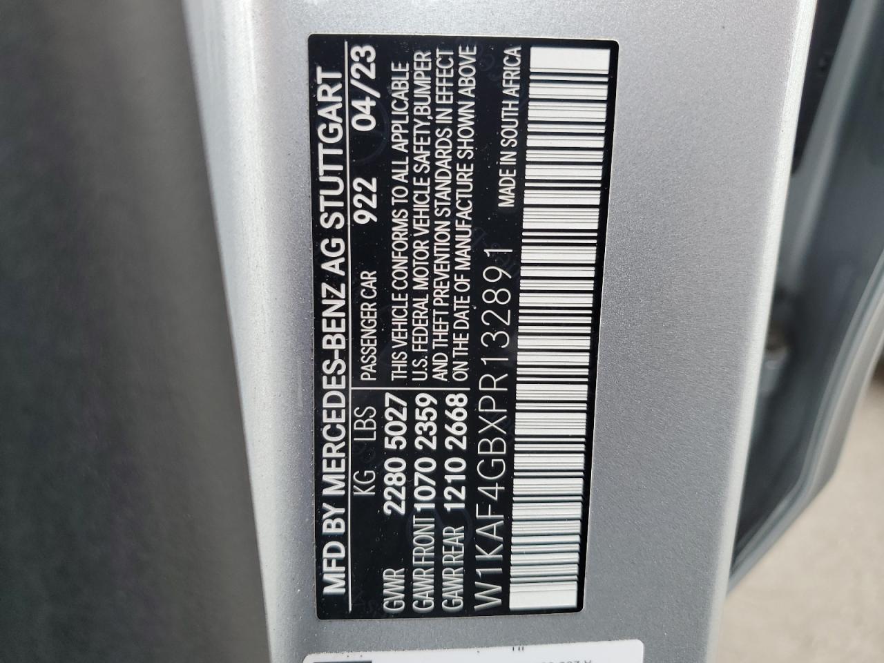 2023 Mercedes-Benz C 300 VIN: W1KAF4GBXPR132891 Lot: 90922755