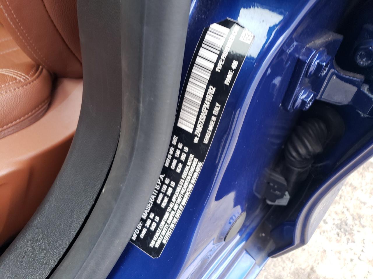 2023 Maserati Ghibli Base VIN: ZAM57XSA5PX419782 Lot: 90787275