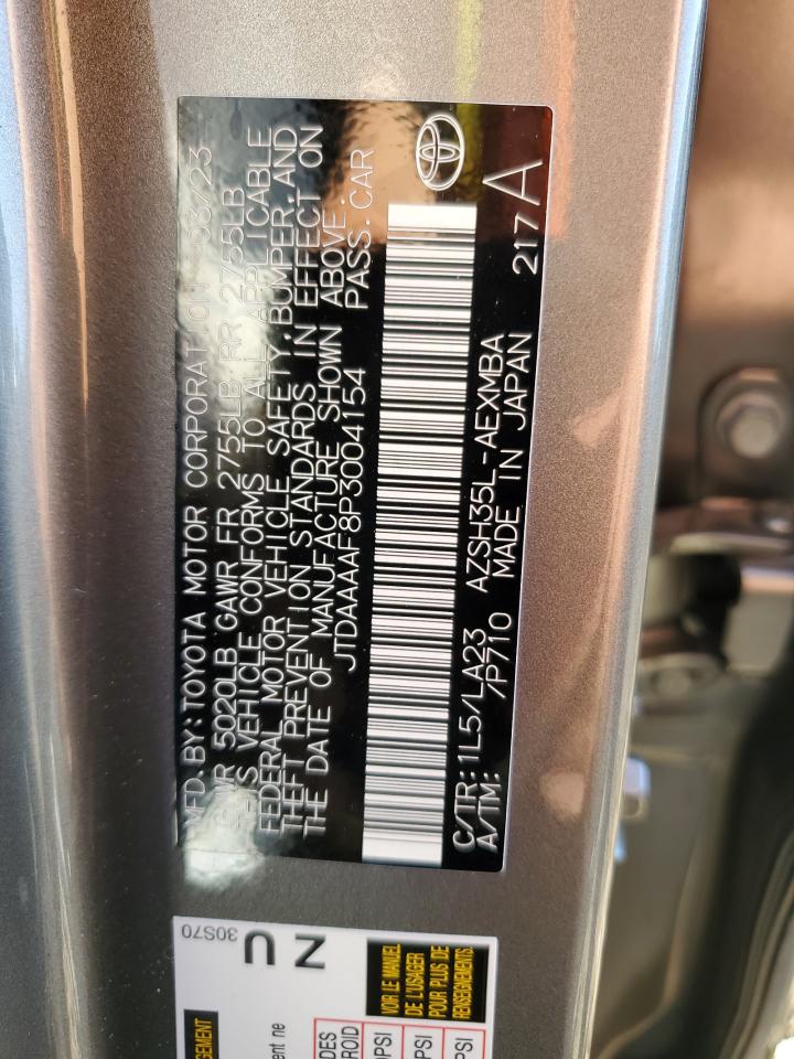 2023 Toyota Crown Xle VIN: JTDAAAAF8P3004154 Lot: 92700175