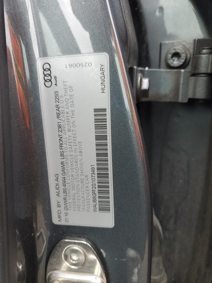 2016 Audi A3 Premium VIN: WAUB8GFF2G1073491 Lot: 91320025