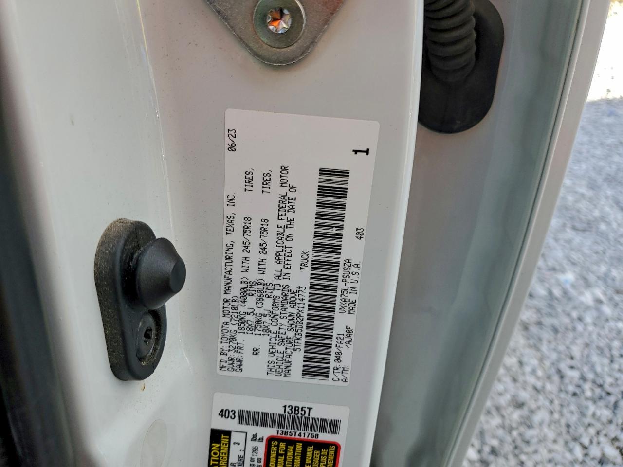 2023 Toyota Tundra Crewmax Sr VIN: 5TFKB5DB2PX114773 Lot: 94140235