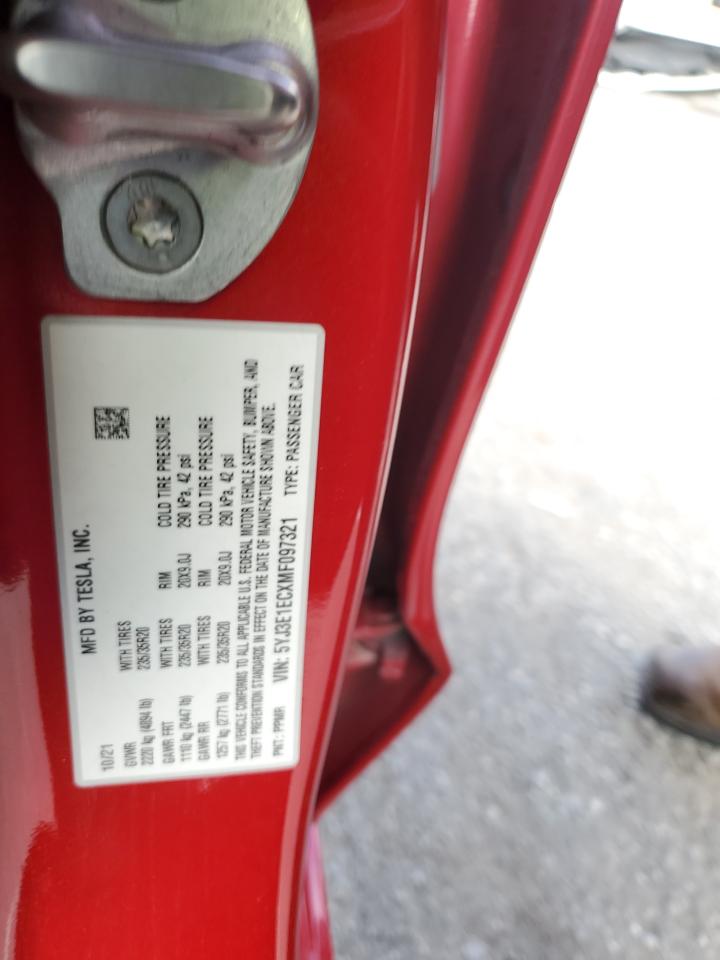 2021 Tesla Model 3 VIN: 5YJ3E1ECXMF097321 Lot: 93721795