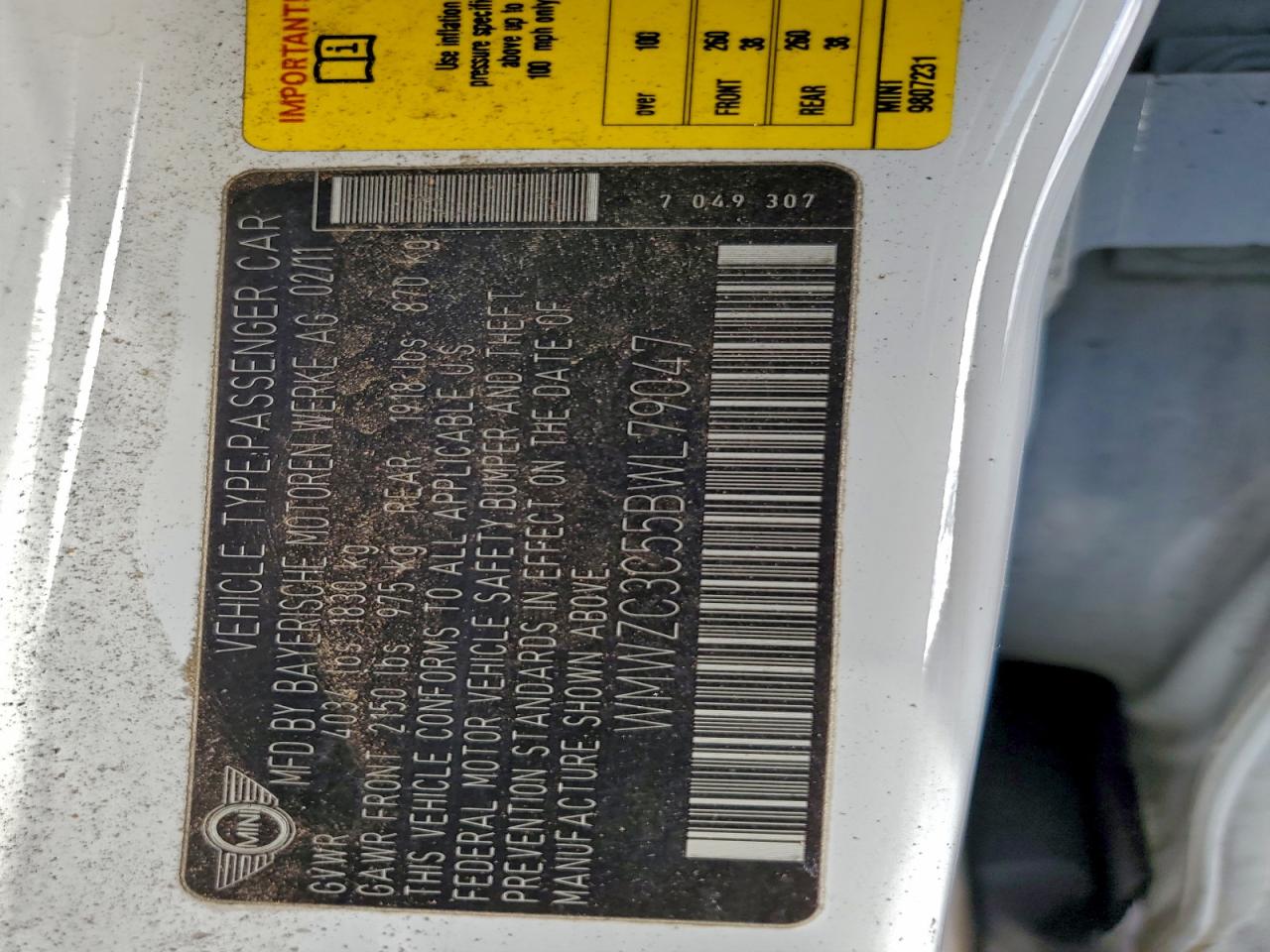 2011 Mini Cooper S Countryman VIN: WMWZC3C55BWL79047 Lot: 93971575