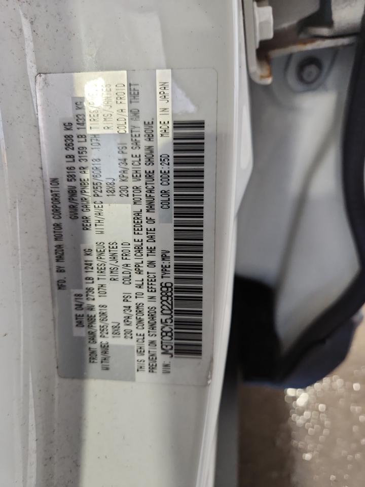 2018 Mazda Cx-9 Touring VIN: JM3TCBCY5J0229896 Lot: 91485495