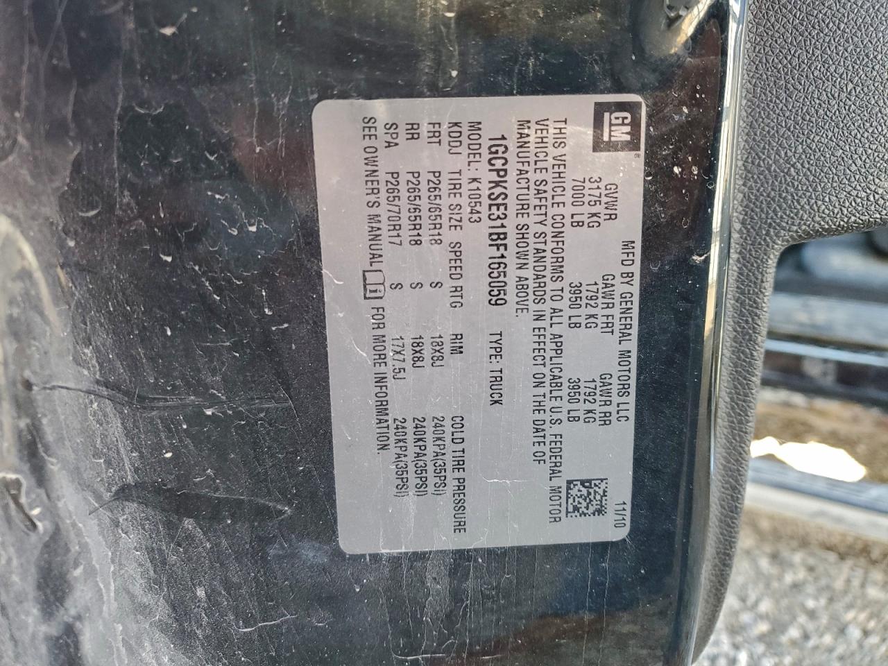 2011 Chevrolet Silverado K1500 Lt VIN: 1GCPKSE31BF165059 Lot: 94185375