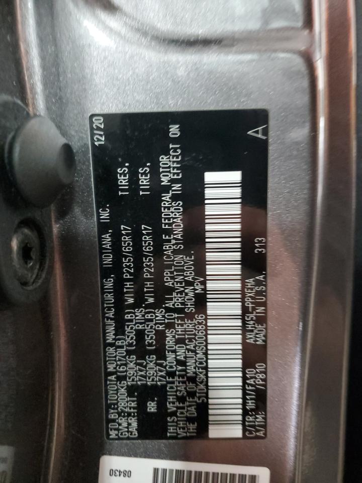 2021 Toyota Sienna Le VIN: 5TDKSKFC0MS006836 Lot: 93186165