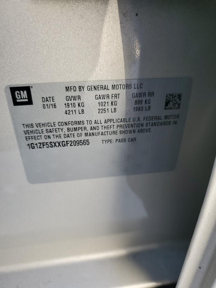 2016 Chevrolet Malibu Lt VIN: 1G1ZF5SXXGF209565 Lot: 92899745