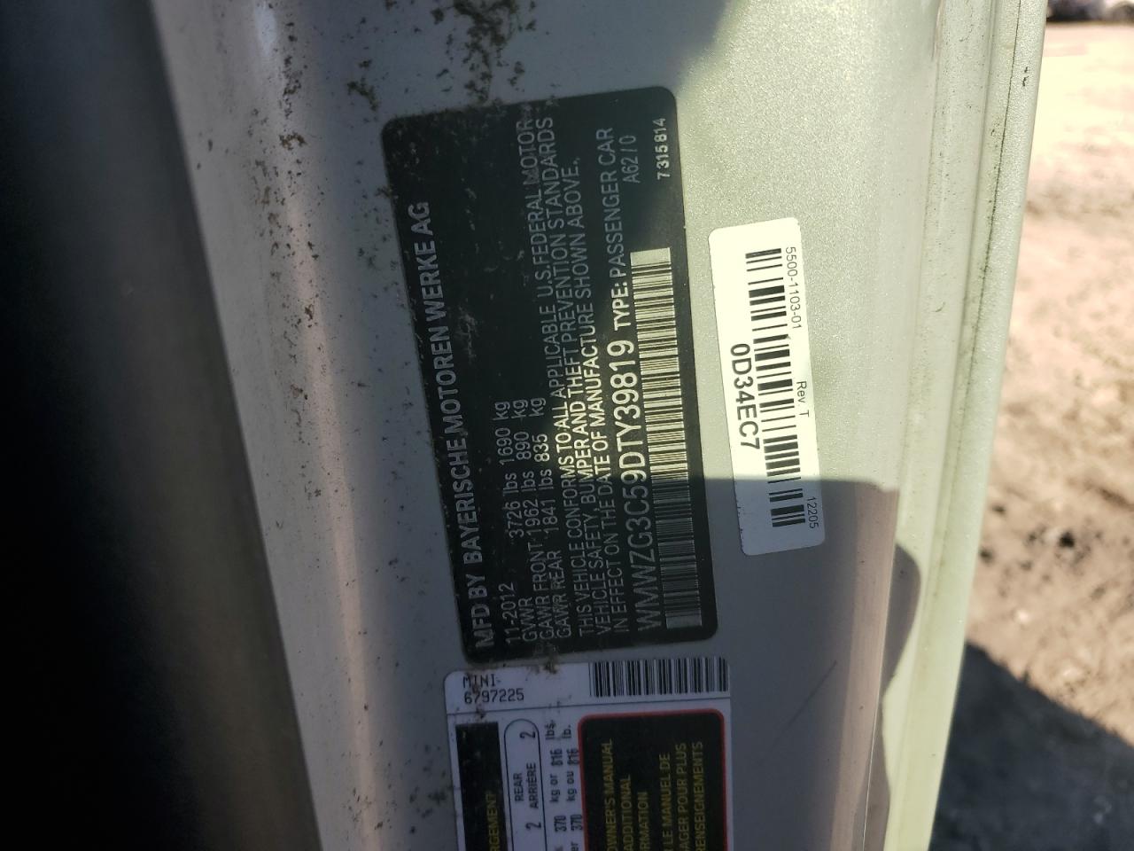 2013 Mini Cooper S Clubman VIN: WMWZG3C59DTY39819 Lot: 91309095