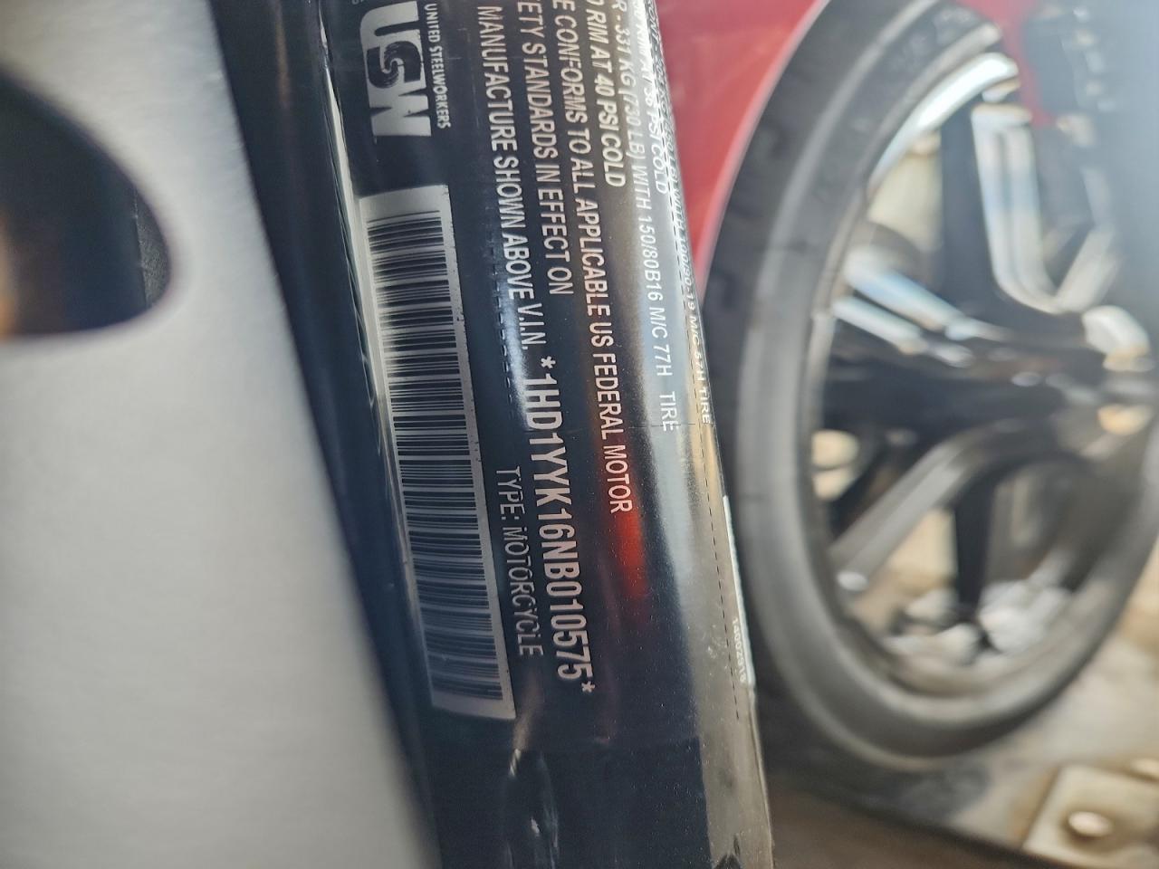 2022 Harley-Davidson Fxbbs VIN: 1HD1YYK16NB010575 Lot: 93834015