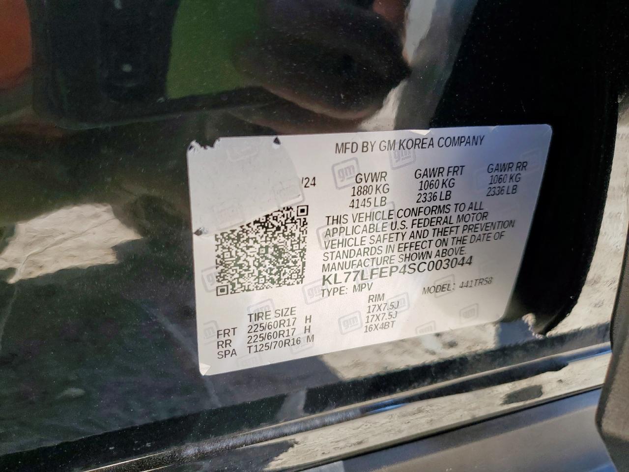 2025 Chevrolet Trax Ls VIN: KL77LFEP4SC003044 Lot: 91653135