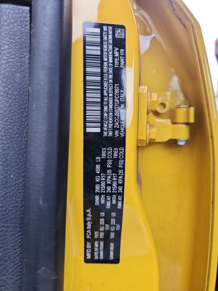 2016 Jeep Renegade Latitude VIN: ZACCJBBT7GPC78671 Lot: 93207225